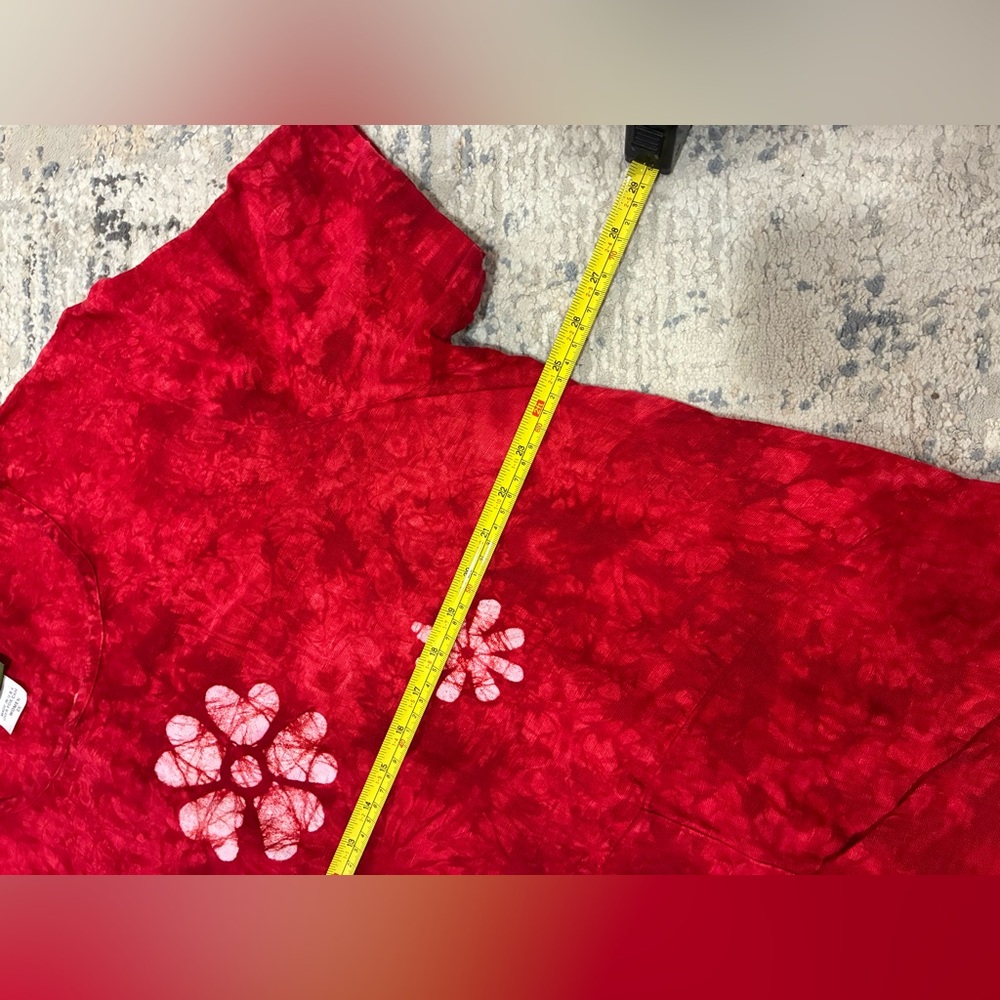 Blue Cactus - BOHO 100% Linen Red Dress | Size 2X - Picture 6 of 6